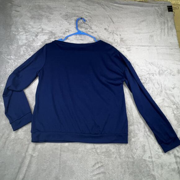 CBR Women's Pullover Size XL Blue Long Sleeve Pullover Anchor V-Neck - Picture 9 of 11